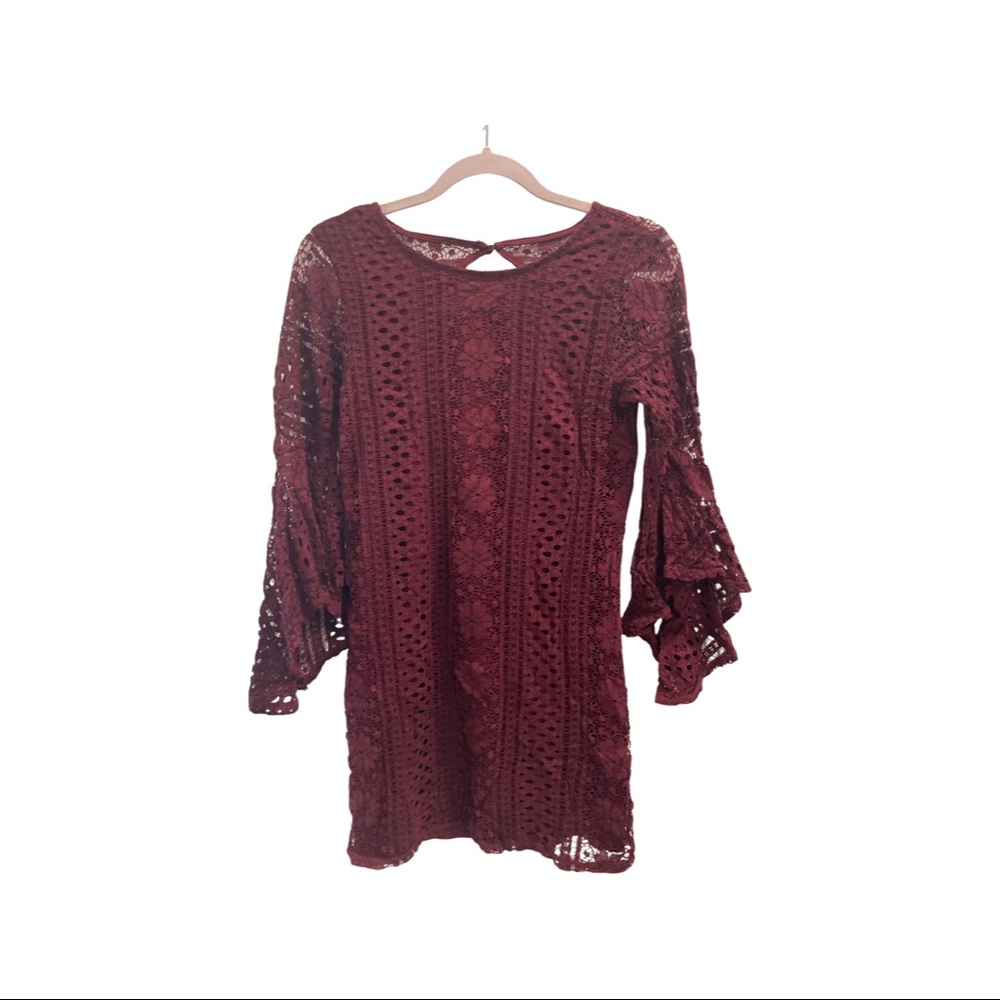 Altard state dress lace burgundy